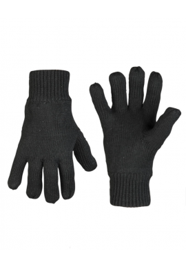 Pletené prstové rukavice ACRYL THINSULATE™ ČERNÉ