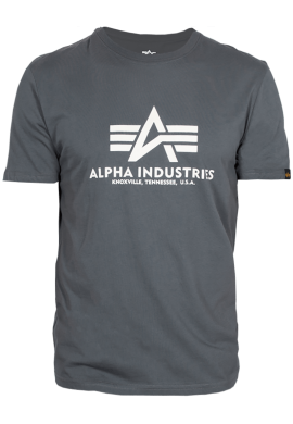 Tričko BASIC T Alpha Industries, GREYBLACK / ŠEDÉ